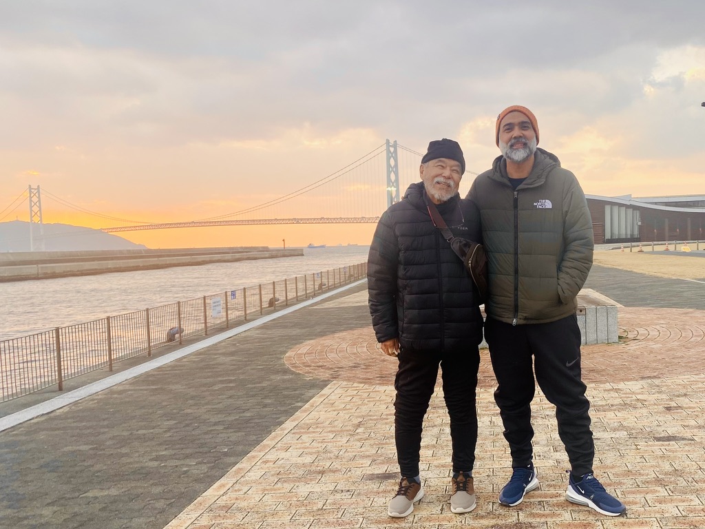 Akashi Kaikyo Bridge at sunset